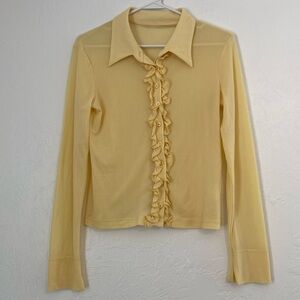 70’s Vintage Ruffle Blouse with Dagger Collar